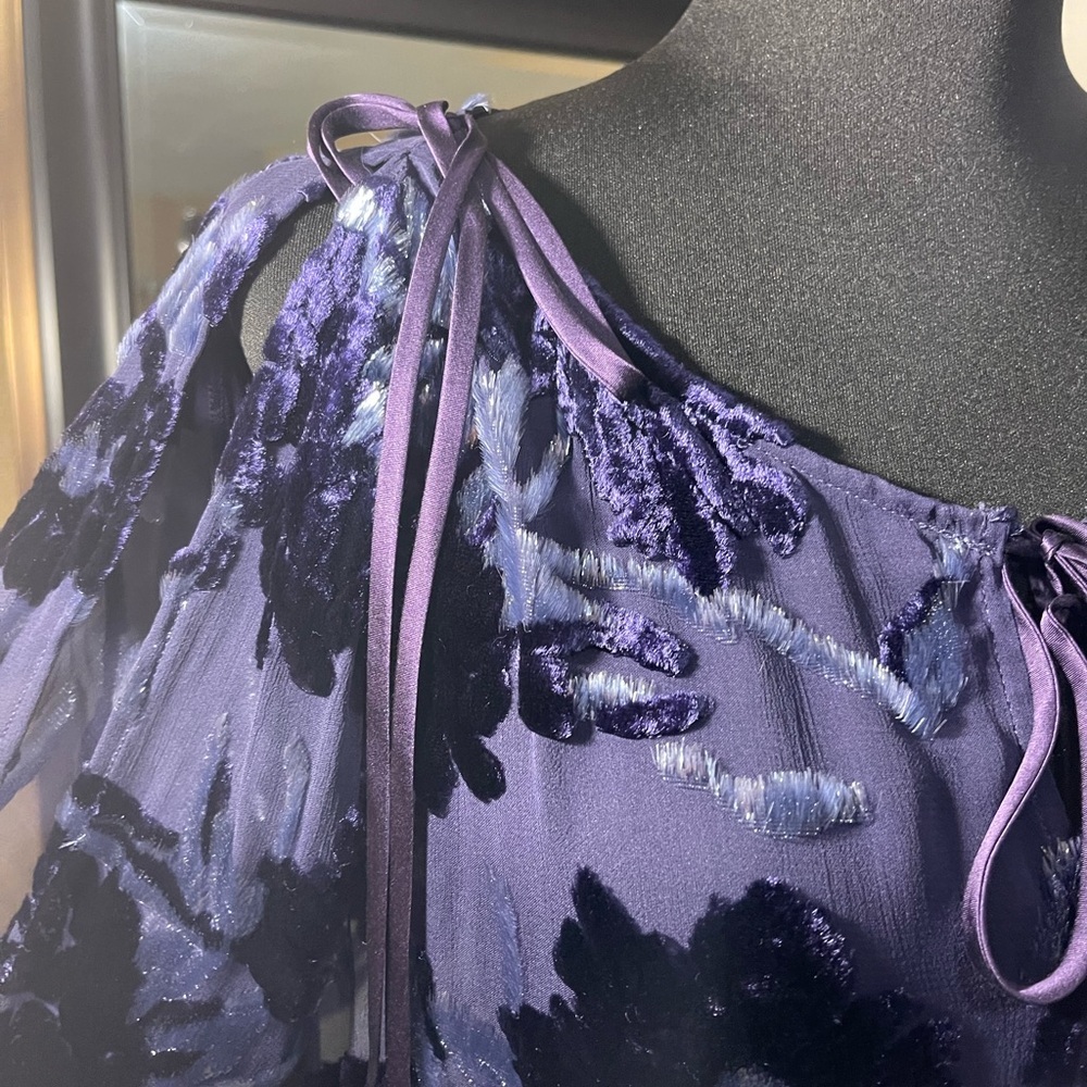 Worth Purple Floral Blouse size M - Picture 5 of 16